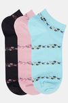 N2S NEXT2SKIN Women's Low Ankle Length Floral Pattern Cotton Socks (Pack of 3) - Assorted — thumbnail 1