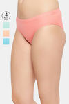 Secrets By ZeroKaata Medium Rise Half Coverage Bikini Panty (Pack of 4) - Multicolor — thumbnail 1