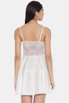 Secrets By ZeroKaata Satin Babydoll With Thong - White — thumbnail 2