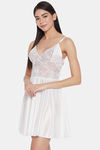 Secrets By ZeroKaata Satin Babydoll With Thong - White — thumbnail 3