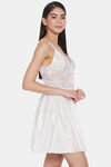 Secrets By ZeroKaata Satin Babydoll With Thong - White — thumbnail 4