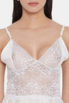 Secrets By ZeroKaata Satin Babydoll With Thong - White — thumbnail 5