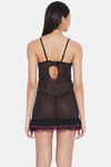 Secrets By ZeroKaata Polyester Elastane Babydoll With Thong - Black — thumbnail 2