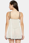 Secrets By ZeroKaata Satin Babydoll With Thong - White — thumbnail 2
