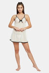 Secrets By ZeroKaata Satin Babydoll With Thong - White — thumbnail 6