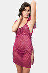 Secrets By ZeroKaata Net Babydoll With Thong - Burgundy — thumbnail 1