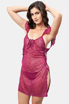 Secrets By ZeroKaata Net Babydoll With Thong - Burgundy — thumbnail 3