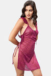 Secrets By ZeroKaata Net Babydoll With Thong - Burgundy — thumbnail 4