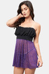 Secrets By ZeroKaata Lace Babydoll With Thong - Purple — thumbnail 3