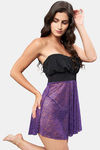 Secrets By ZeroKaata Lace Babydoll With Thong - Purple — thumbnail 4