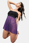 Secrets By ZeroKaata Lace Babydoll With Thong - Purple — thumbnail 7