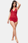 Secrets By ZeroKaata Lace Babydoll With Thong - Maroon — thumbnail 6