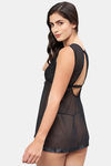 Secrets By ZeroKaata Nylon Babydoll With Thong - Black — thumbnail 2