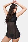Secrets By ZeroKaata Nylon Babydoll With Thong - Black — thumbnail 7
