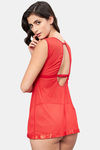 Secrets By ZeroKaata Nylon Babydoll With Thong - Red — thumbnail 2