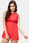 Secrets By ZeroKaata Nylon Babydoll With Thong - Red — thumbnail 3