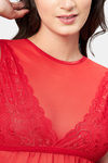 Secrets By ZeroKaata Nylon Babydoll With Thong - Red — thumbnail 5