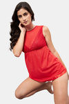 Secrets By ZeroKaata Nylon Babydoll With Thong - Red — thumbnail 7
