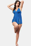 Secrets By ZeroKaata Nylon Babydoll With Thong - Blue — thumbnail 6