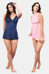Secrets By ZeroKaata Nylon Babydoll With Thong (Pack of 2) - Assorted — thumbnail 1