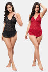Secrets By ZeroKaata Nylon Babydoll With Thong (Pack of 2) - Assorted — thumbnail 1