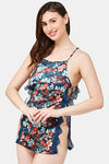 Secrets By ZeroKaata Poly Satin Babydoll With Thong - Multicolor — thumbnail 3
