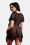 Secrets By ZeroKaata Sheer Self Design Baby Doll For Women- Black — thumbnail 2