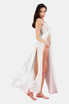  Secrets By ZeroKaata Sheer Self Design Long Baby Doll For Women- White — thumbnail 2