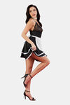  Secrets By ZeroKaata Self Design Short Baby Doll For Women- Black — thumbnail 4
