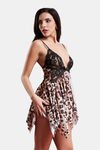  Secrets By ZeroKaata Leopard Printed Baby Doll For Women- Black — thumbnail 4