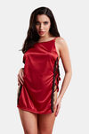  Secrets By ZeroKaata Solid Satin Baby Doll For Women- Red — thumbnail 1