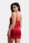  Secrets By ZeroKaata Solid Satin Baby Doll For Women- Red — thumbnail 2