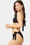Secrets By ZeroKaata Solid Ribbed Bikini Set - Black — thumbnail 3