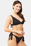 Secrets By ZeroKaata Solid Ribbed Bikini Set - Black — thumbnail 4