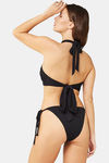Secrets By ZeroKaata Solid Ribbed Bikini Set - Black — thumbnail 2