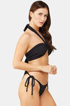 Secrets By ZeroKaata Solid Ribbed Bikini Set - Black — thumbnail 4