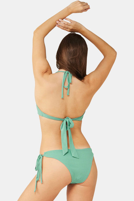 Secrets By ZeroKaata Solid Ribbed Bikini Set - Green — image 2