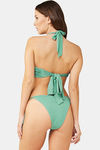 Secrets By ZeroKaata Solid Ribbed Bikini Set - Green — thumbnail 2