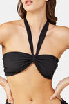 Secrets By ZeroKaata Solid Ribbed Bikini Set with Sarong - Black — thumbnail 10