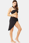Secrets By ZeroKaata Solid Ribbed Bikini Set with Sarong - Black — thumbnail 6