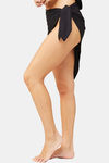Secrets By ZeroKaata Solid Ribbed Bikini Set with Sarong - Black — thumbnail 8