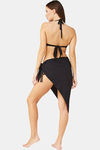 Secrets By ZeroKaata Solid Ribbed Bikini Set with Sarong - Black — thumbnail 2