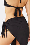 Secrets By ZeroKaata Solid Ribbed Bikini Set with Sarong - Black — thumbnail 3