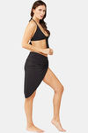 Secrets By ZeroKaata Solid Ribbed Bikini Set with Sarong - Black — thumbnail 5