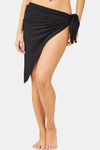 Secrets By ZeroKaata Solid Ribbed Bikini Set with Sarong - Black — thumbnail 6