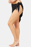 Secrets By ZeroKaata Solid Ribbed Bikini Set with Sarong - Black — thumbnail 7