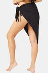 Secrets By ZeroKaata Solid Ribbed Bikini Set with Sarong - Black — thumbnail 9