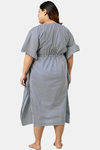 Secrets By ZeroKaata Plus Size Pure Cotton Printed Kaftan Cover Up - White — thumbnail 2