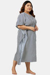 Secrets By ZeroKaata Plus Size Pure Cotton Printed Kaftan Cover Up - White — thumbnail 3