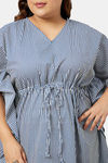 Secrets By ZeroKaata Plus Size Pure Cotton Printed Kaftan Cover Up - White — thumbnail 4